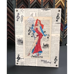 Jessica Rabbit ARTE ORIGINALE Pop Art Arte murale retrò Decorazione moderna di metà secolo Art Deco Arte astratta contemporanea Arte murale vintage