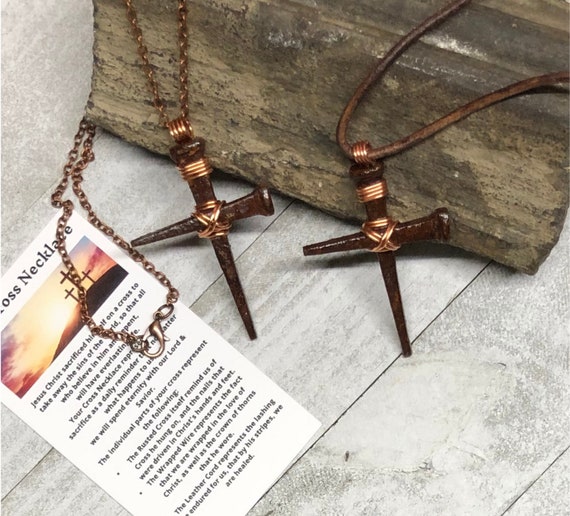 NAIL CROSS NECKLACE Man Cross Necklace 