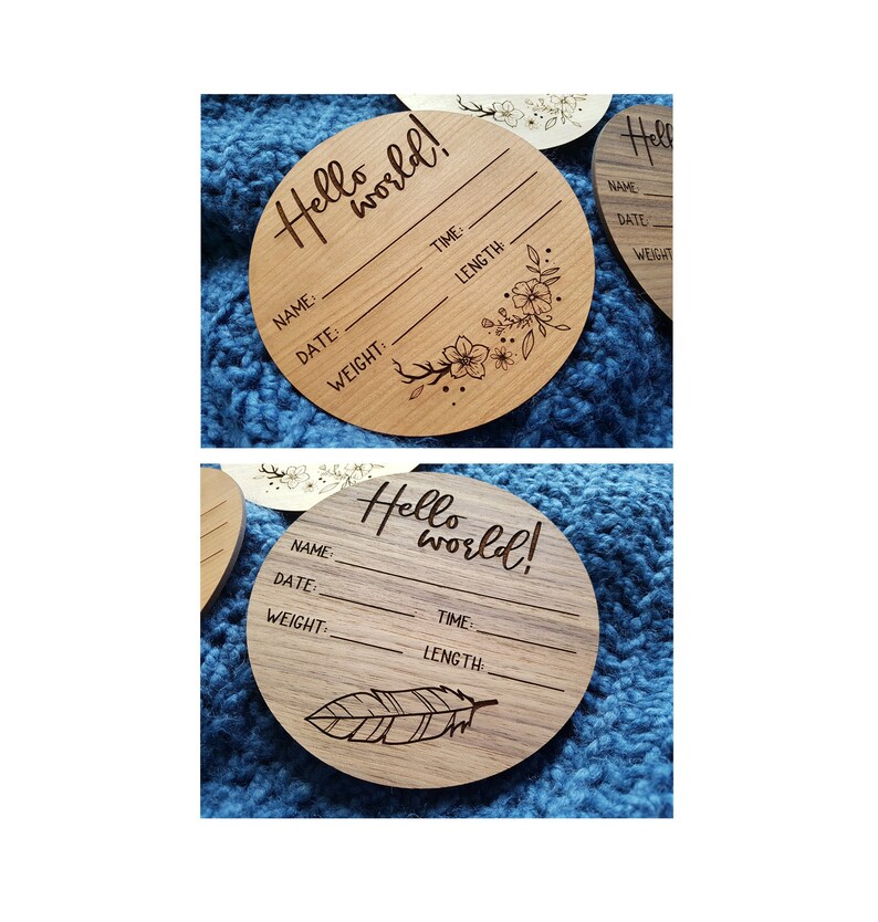 Download SVG File Glowforge Baby Announcement Birth Infant Card | Etsy