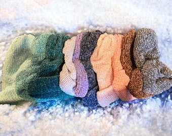 Shimmery Velvety Double Knitted Hats