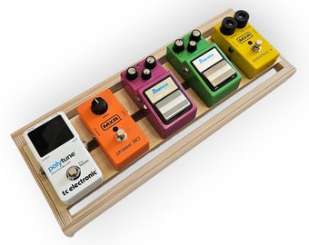 Flat Guitar Pedal Board - 7x18x1 inches - Baltic Birch Plywood + 36-inch Hook and Loop Material.