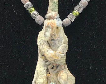 Gandolph the Gray Hand Formed in Resin With Swarovski Crystal Necklace Pendant