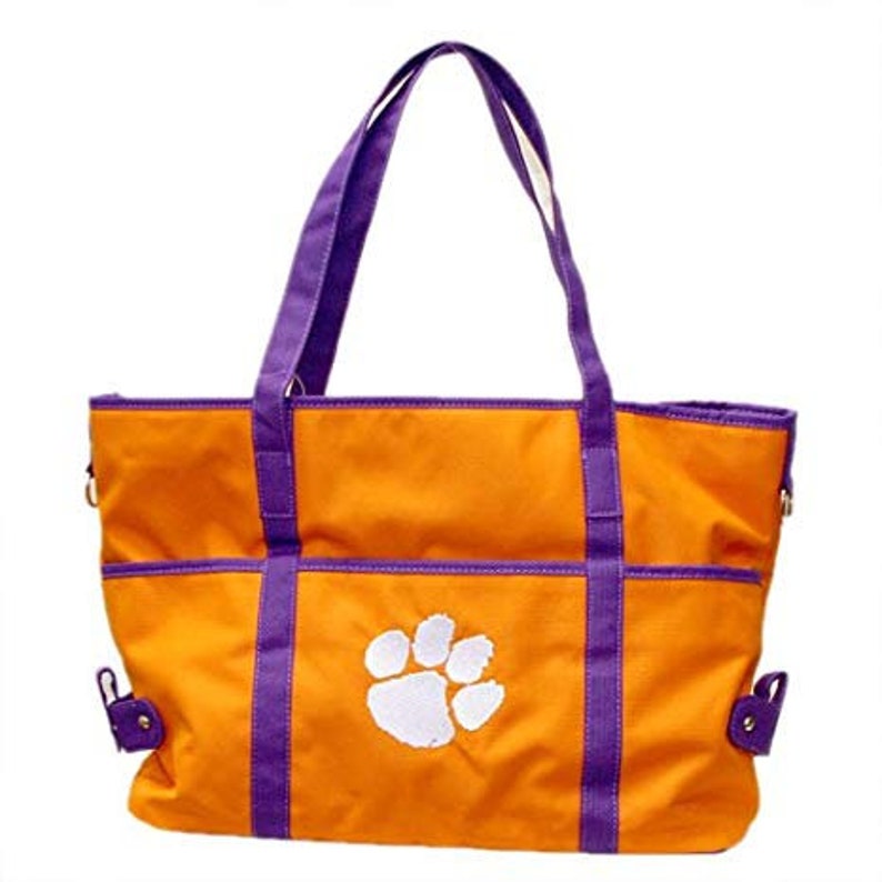 Sports Tote Clemson Tiger Paw Tailgate Tote NCAA Handbag