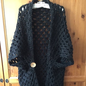 Easy Crochet Sweater Pattern for Women, Simple Cardigan Pattern, Onyx Duster Cardigan, Crochet Women&#39;s Fashion, Long Sweater for Women