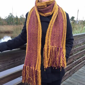 Easy Crochet Scarf Pattern, Autumn Leaves Scarf, Women&#39;s Crochet Scarf Pattern, Women&#39;s Crochet Fashion Accessories