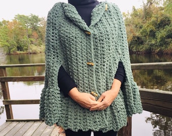 Easy Crochet Cape for Women, Crochet Sweater Pattern, Simple Crochet Shawl, Guinevere Cape, Easy Crochet Shawl Pattern, Women's Fashion Cape