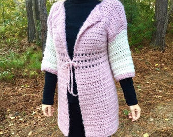 Easy Crochet Sweater Pattern, Simple Women's Sweater Pattern, Sugarplum Cozy Cardigan, Easy Women's Cardigan, Women's Crochet Robe Pattern