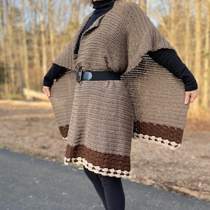 Crochet Womens Poncho, Brenna Poncho, Long Women’s Sweater, Easy Crochet Poncho Pattern, Simple Crochet Cape, Women’s Fashion, Easy Crochet