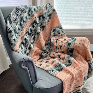 Easy Crochet Afghan, Twilight Afghan, Modern Crochet Afghan, Easy Crochet Blanket, Simple Crochet Blanket, Crochet Home Decor