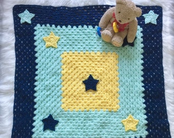 Easy Crochet Baby Blanket, Twinkle Twinkle Baby Blanket, Granny Square Blanket, Modern Baby Blanket, Simple Crochet Blanket, Baby Decor