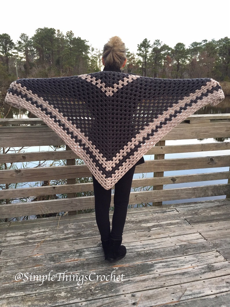 Easy Crochet Shawl Pattern Simple Granny Triangle Shawl | Etsy