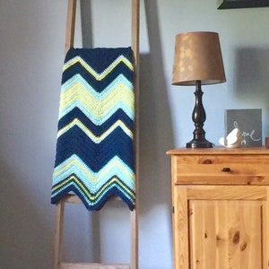 Easy Crochet Baby Blanket, Chevron Blanket, Starry Night Baby Blanket, Boy&#39;s Baby Blanket, Crochet Home Decor, Simple Crochet Blanket