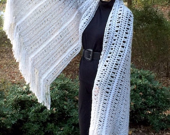 Easy Crochet Shawl Pattern, Elegant Women's Wrap, Aurora Shawl, Women's Crochet Scarf, Evening Wear Wrap, Women's Fashion Accessories