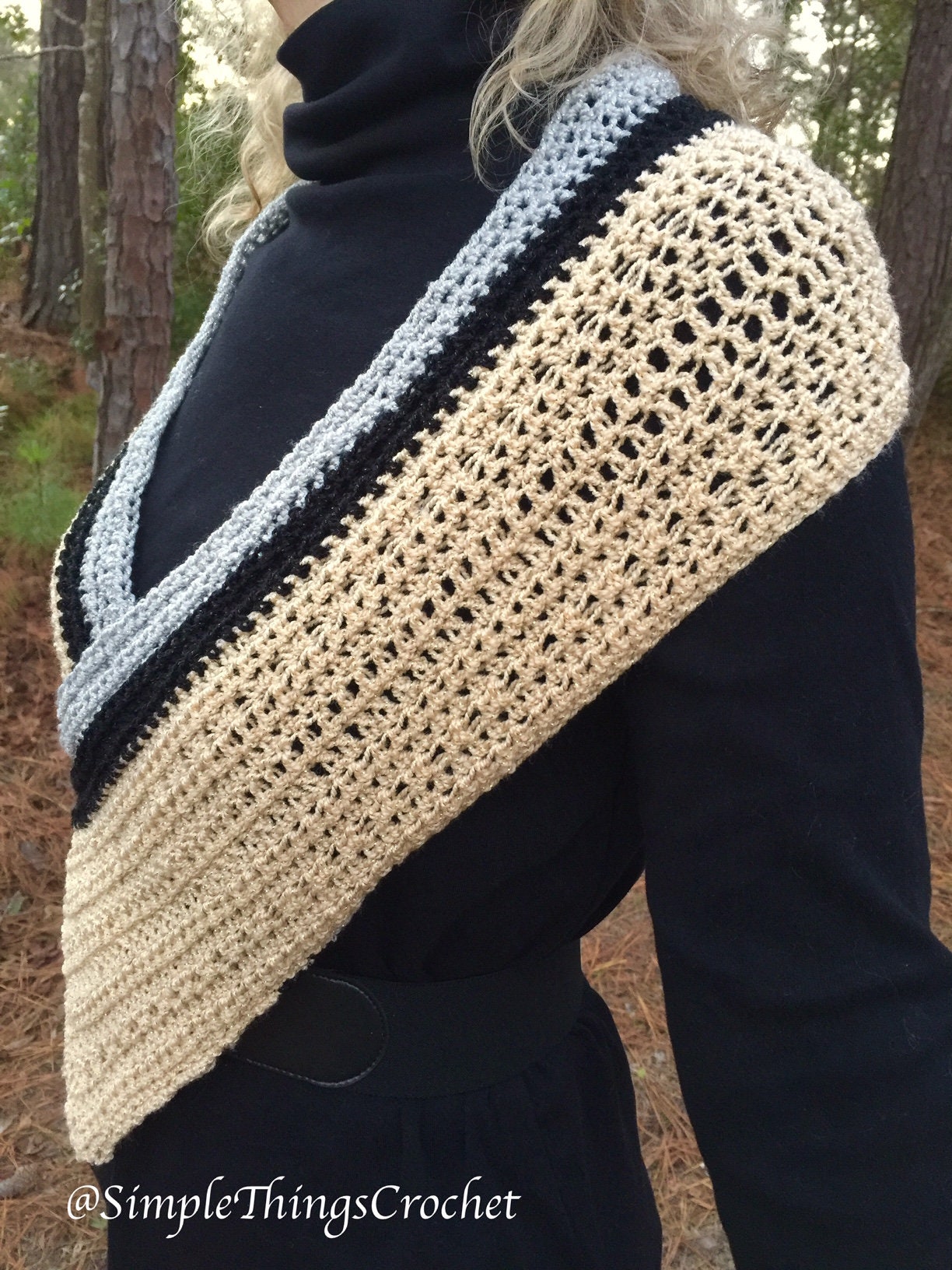 Easy Crochet Wrap Pattern Simple Crochet Shawl Elegant | Etsy
