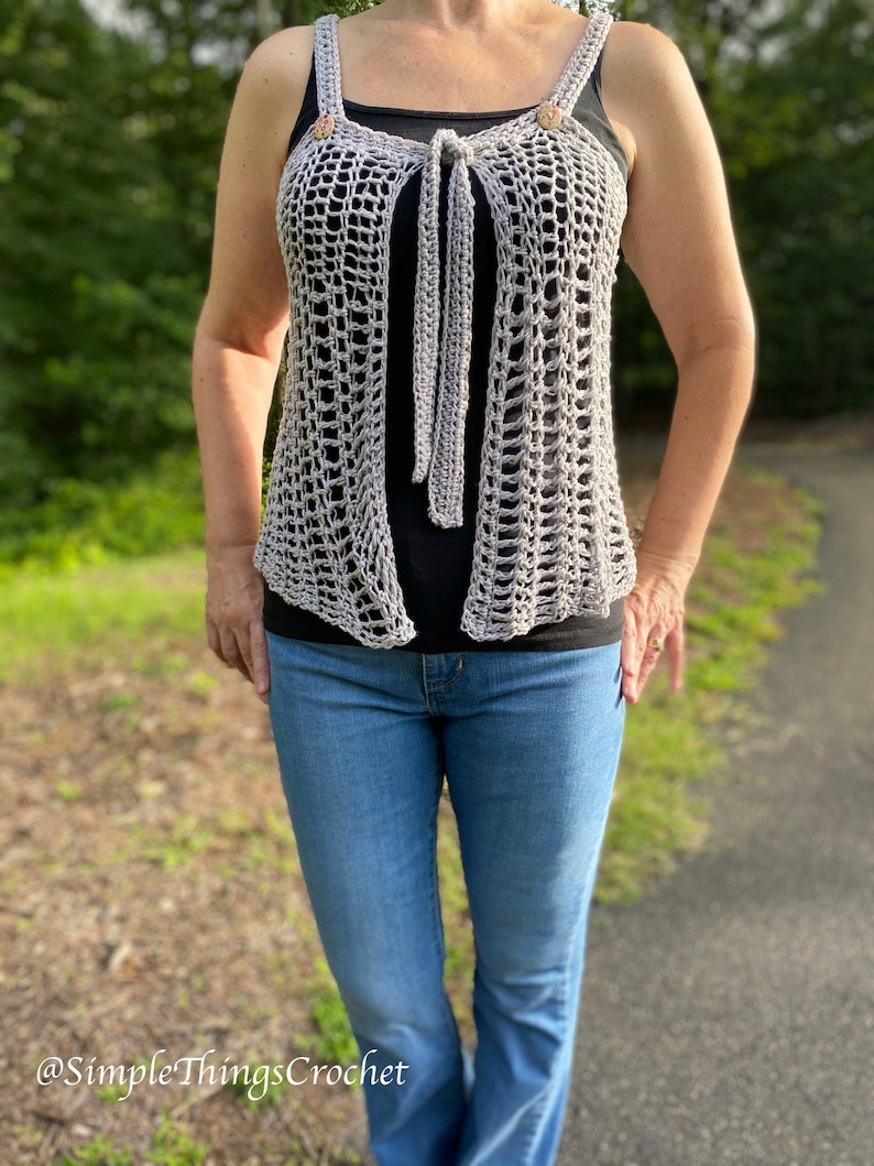 Crochet Top Pattern Hippie Tie Top Tie Front Crochet Top Etsy España