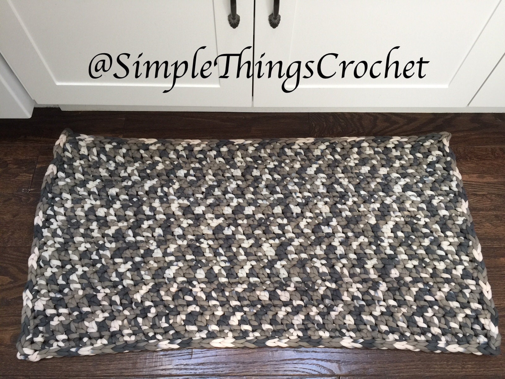 Simple Crochet Rug, Easy Crochet Rug Pattern, Home Decor, Crochet ...