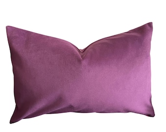 Purple velvet pillow cover, Purple cushion, Dark purple pillow, Purple decorative pillow, Couch lumbar pillow 12x20 20x20 22x22