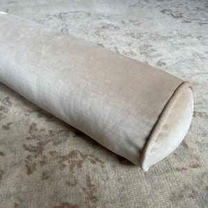 Stone bolster velvet pillow cover, Tan bolster pillow, Cyclinder pillow, Neckroll pillow