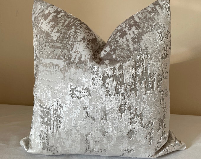 Gray Velvet Pillow Cover, Gray Textured Pillow, Gray Throw Pillow, Gray Pillow, Cut Velvet