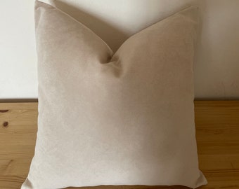 Stone velvet pillow cover, Tan velvet pillow, Earthy tone cushion, Beige cushion cover