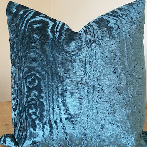 Teal Blue Velvet Throw Pillow Cover Blue Velvet Pillow Teal Etsy