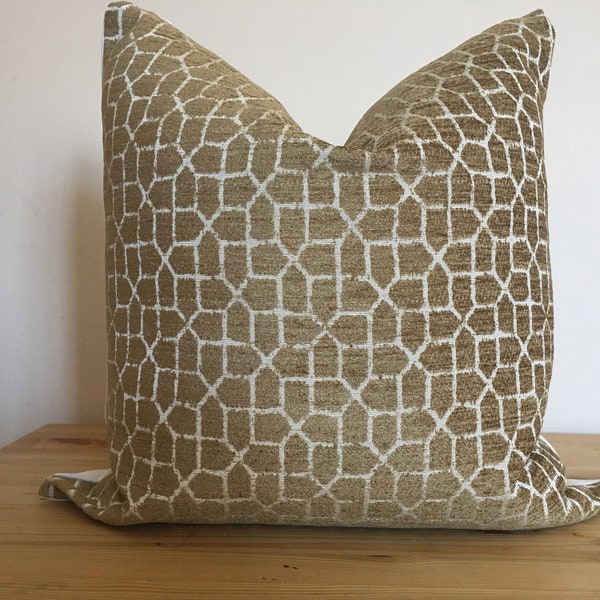 brown cream velvet pillow cover, caramel textured pillow, camel mosaic pillow, brown cushion cover, brown throw pillow, brown accent pillow