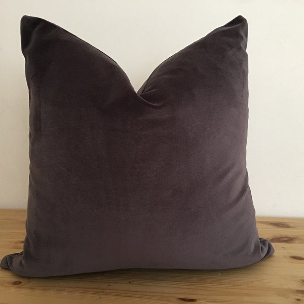 dark purple velvet pillow, purple velvet throw pillow, soft velvet pillow, extra long lumbar, euro sham cover 26x26 24x24 22x22