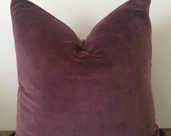 purple velvet pillow cover, plum purple pillow, purple cushion cover, solid velvet pilloew, extra long lumbar pillow, eurosham pillow