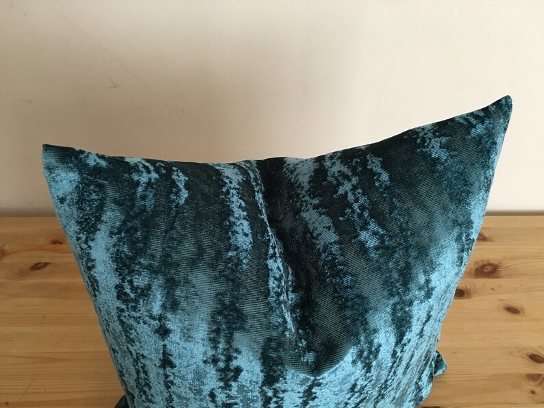 Blue Velvet Pillow Cover Teal Blue Velvet Pillow Textured Etsy