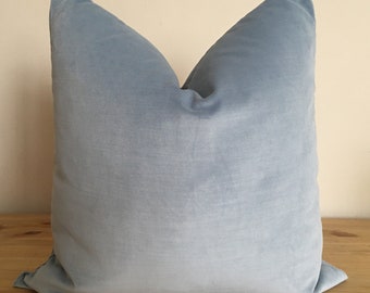 federa per cuscino in velluto blu, cuscino in velluto blu, cuscino costiero, cuscino decorativo Hamptons, cuscino di alta qualità, cuscino in velluto spesso, cuscino in chambray
