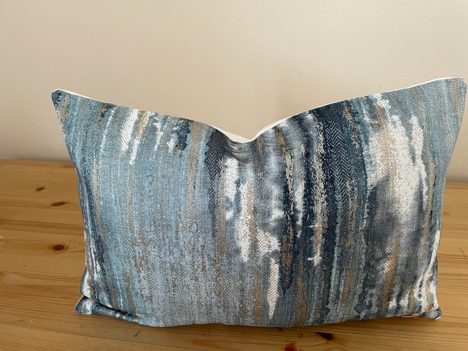 Teal Blue Pillow Cover Blue White Shimmer Pillow Blue Etsy