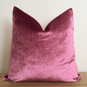 Pink Velvet Pillow Cover – Shimmer Luxury Cushion Sham dorm deco