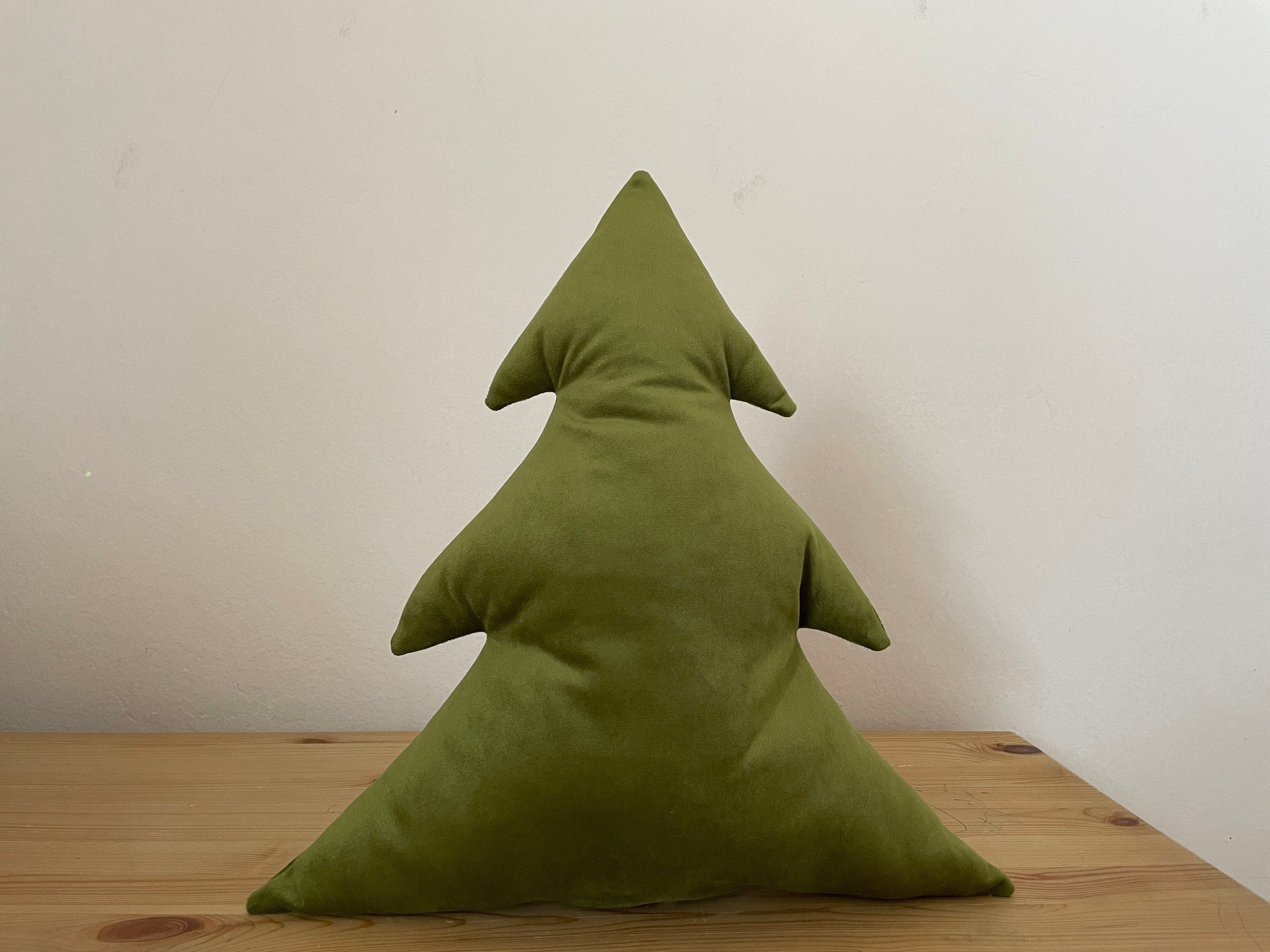 Oreiller en Forme de Pin, Coussin Velours d'arbre, Oreiller d'arbre Noël, Vert, Jet Décor Pépinière