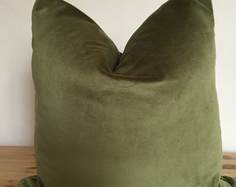 Green velvet pillow cover, Green velvet pillow, Green throw pillow, Green sofa pillow, Green pillow