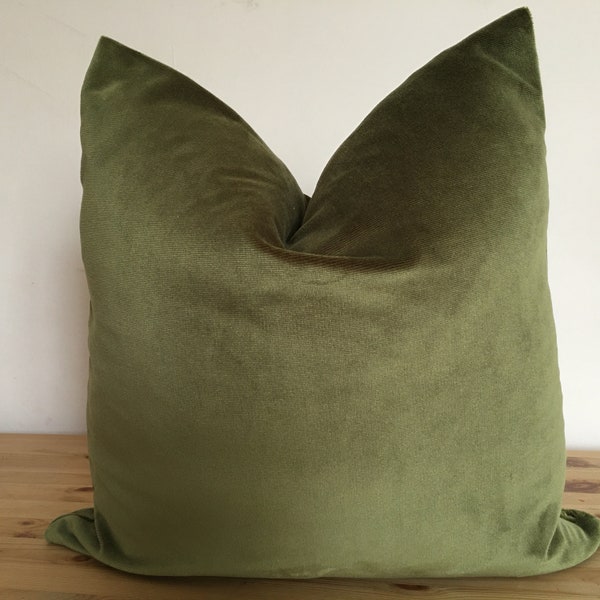 Green velvet pillow cover, Green velvet pillow, Green throw pillow, Green sofa pillow, Green pillow