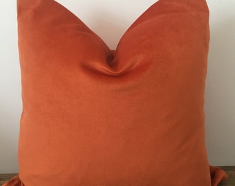 Gebrannte Orange Samtkissenbezug, Orange Kissenbezug, solides Samtkissen, Orange Kissen, Samtkissenbezug, Weiches Samtkissen