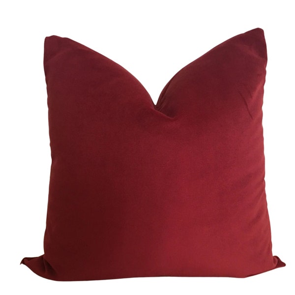 Red velvet pillow cover, Valentine's day pillow, Christmas pillow, Velvet pillow cover, Soft plush velvet pillow cover, Red throw pillow