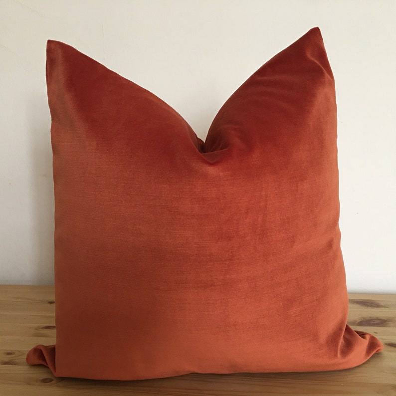 Rust Velvet Pillow Cover Fall Pillow Cover Luxury Velvet Etsy