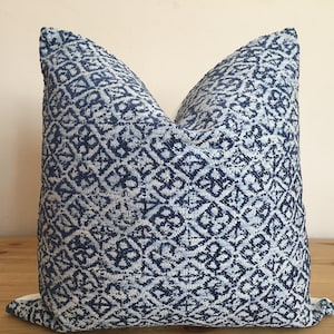 blue pillow cover, blue ethnic pillow, cotton woven pillow, hamptons pillow, denim pillow, boho pillow, farmhouse pillow, coastal pillow