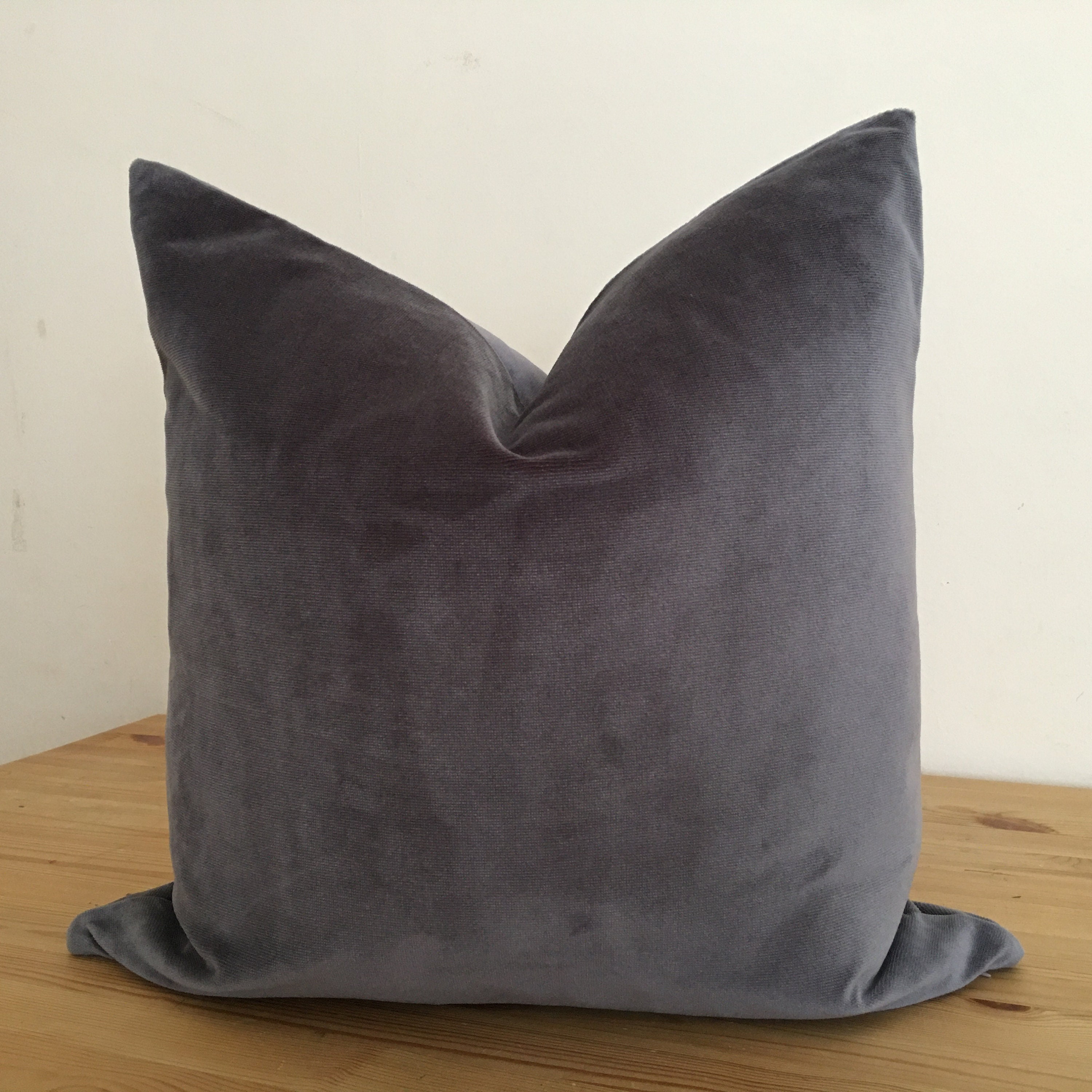 Gray Velvet Pillow Cover Dark Gray Pillow Velvet Pillow Etsy