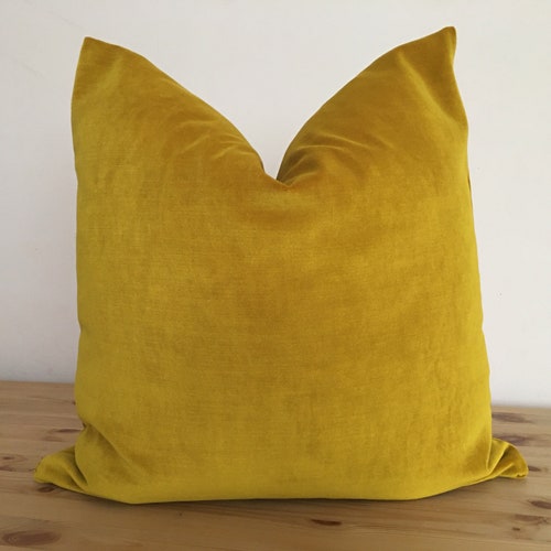 Yellow Mustard Velvet Pillow Cover Fall Pillow Luxury Velvet Etsy