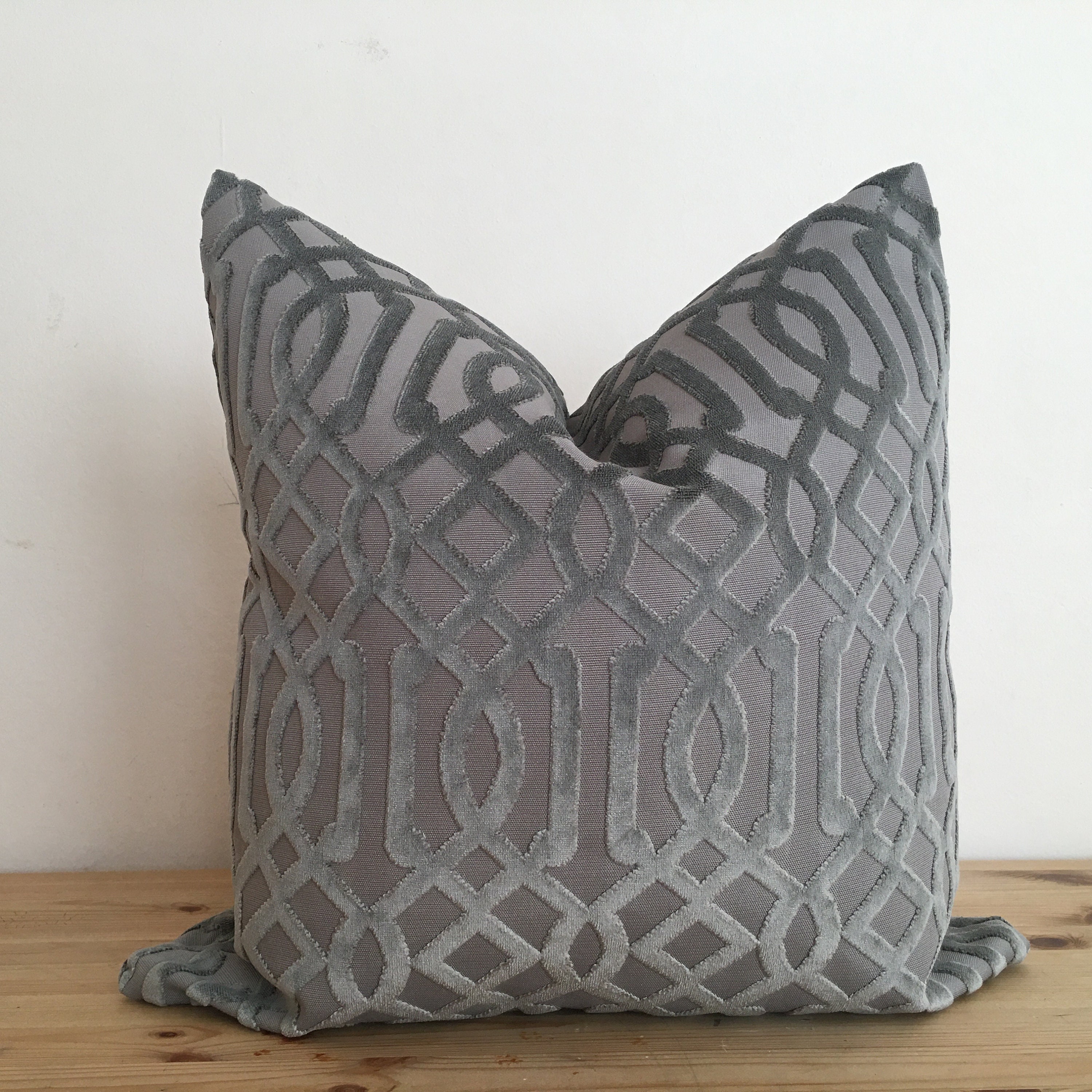 Light brown velvet pillow cover brown geometric pillow Etsy