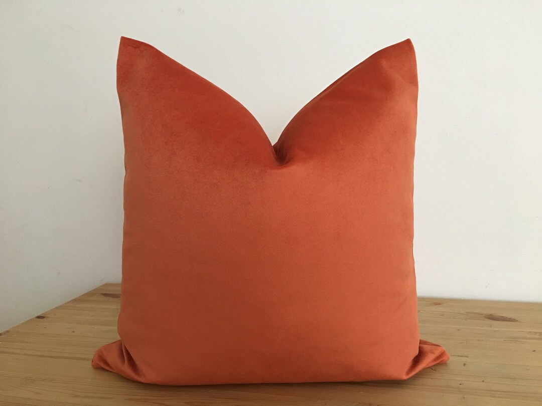 Orange Velvet Pillow Cover, Orange Pillow, Velvet Pillow Cover,burnt Orange Pillow, Lumbar