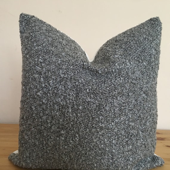 gray boucle pillow, boucle pillow cover, sherpa pillow, fuzzy pillow, gray cushion cover, gray accent pillow, gray cozy pillow, fall pillow
