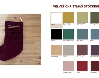 Personalized Christmas stocking, Velvet Christmas stocking, Monogramming Christmas stocking, All color stocking, Family Christmas stockings