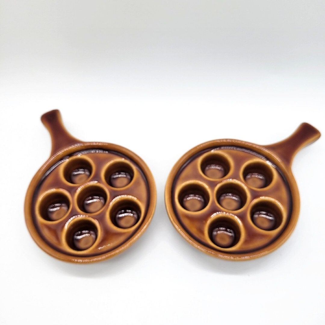 Vintage Escargot French Stoneware Baking Dishes Pair Etsy