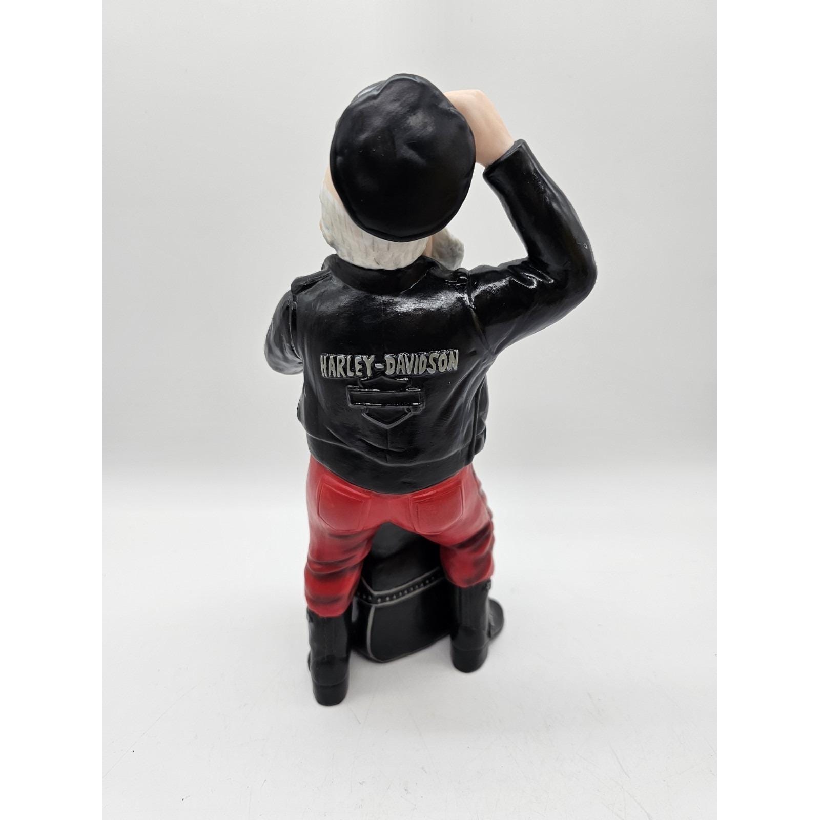 Vintage Harley-davidson Motorcycle Santa With Bag of Christmas
