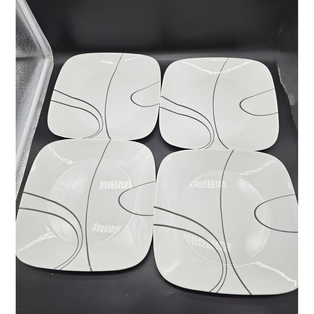 Vintage Corelle Simple Lines Contemporary MCM Square Etsy