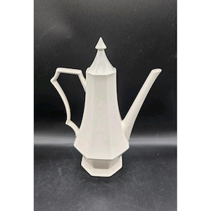 Independence Ironstone by Interpace Tall 13” Coffee Pot Vtg Boho Easter Spring