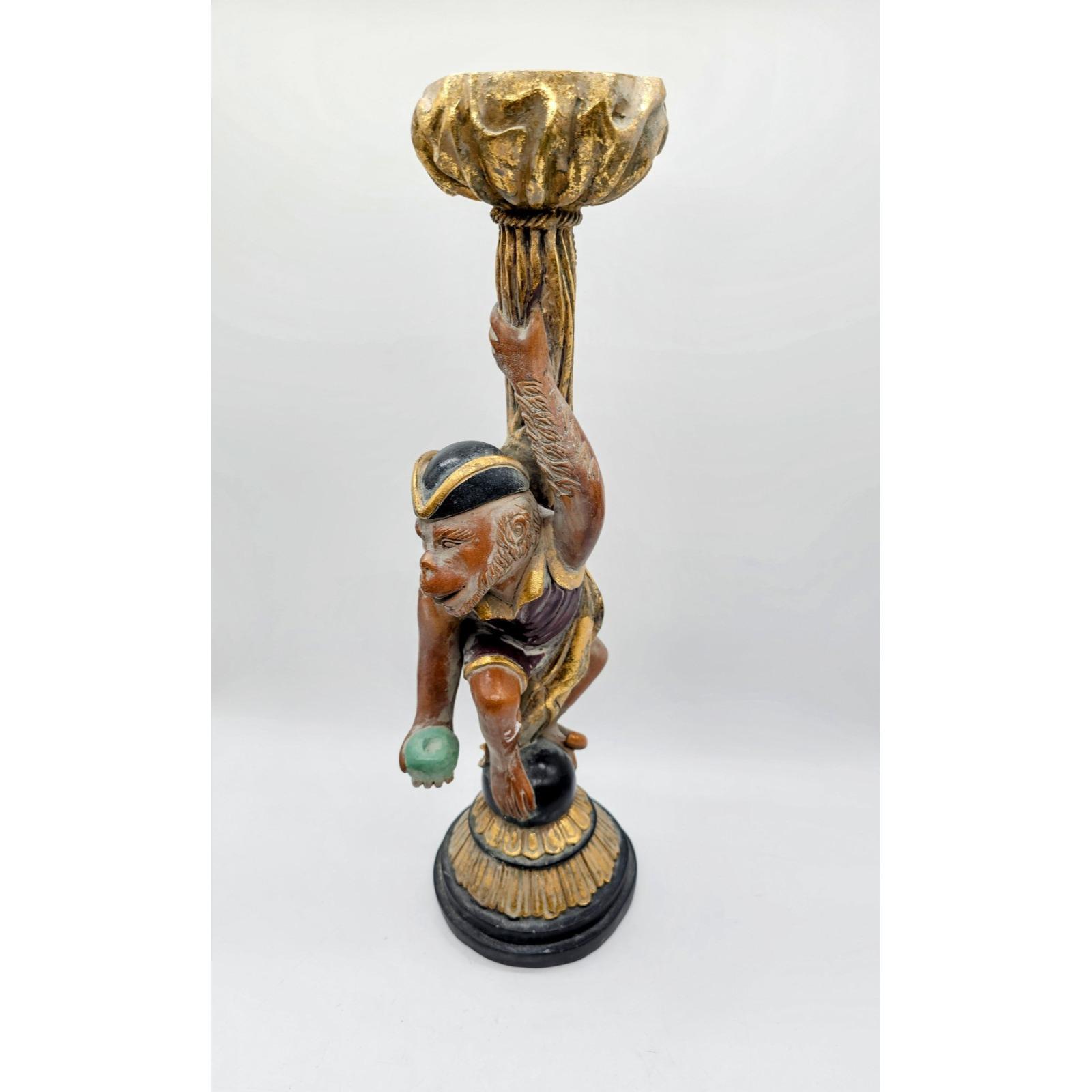 Vintage 18" Pirate Monkey Pillar Candleholder Sterling Industries Tropical